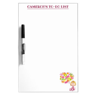 Sally Thinking of Flowers Dry Erase Board