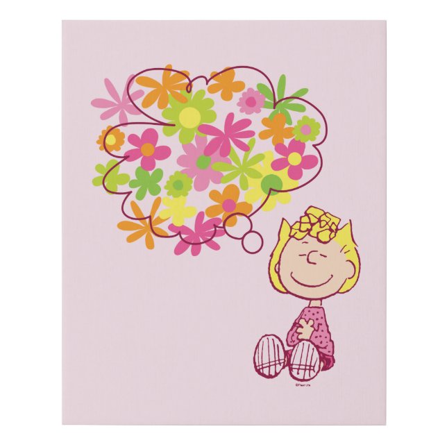 Sally Thinking of Flowers Faux Canvas Print (Front)