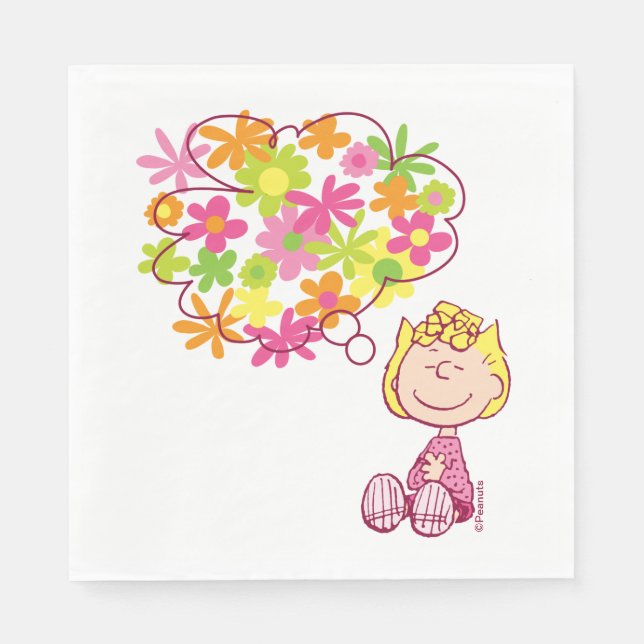 Sally Thinking of Flowers Napkins (Front)