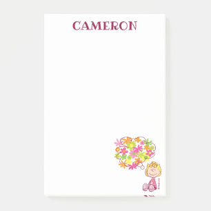 Sally Thinking of Flowers Post-it Notes