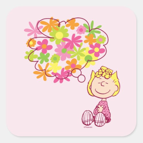 Sally Thinking of Flowers Square Sticker