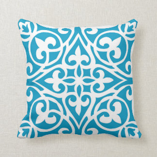 Salma Turquoise Arabic Tile Pillow