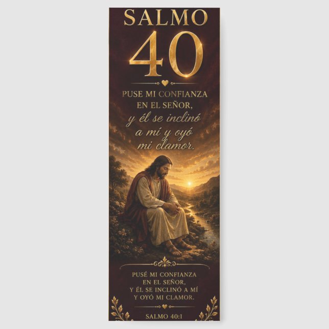 Salmo 40 Christian Bookmark (Front)