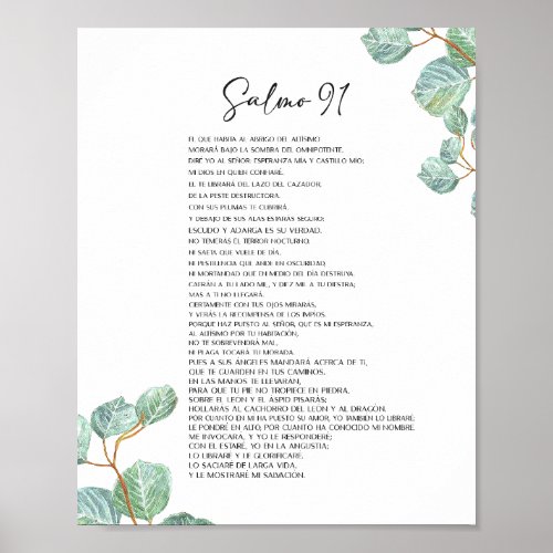 Salmo 91 Pster spanish bible verse Poster