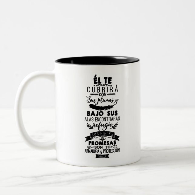 Salmo 91 -  the Roman Catholic Two-Tone Coffee Mug (Left)