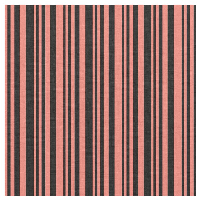 Salmon and Black Pattern Fabric (Close Up)