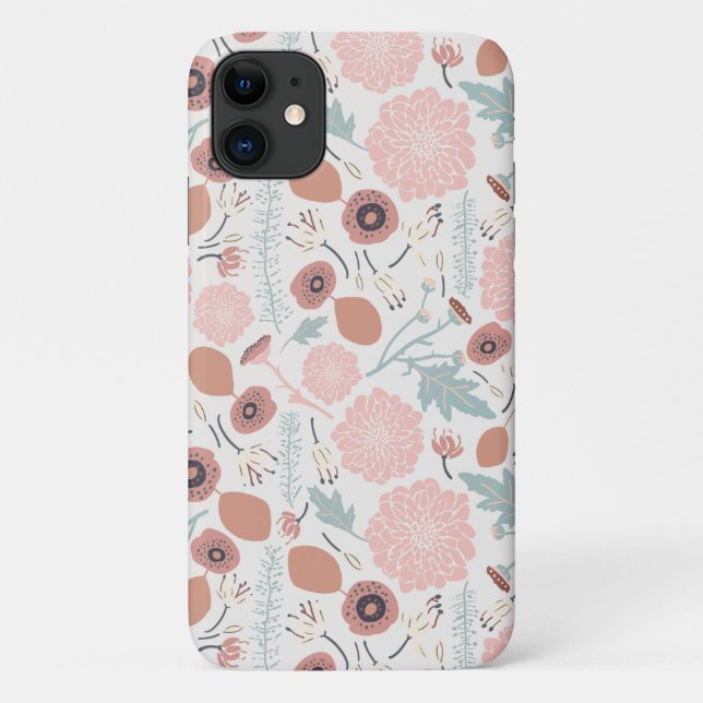 Salmon And Blue Playful Flower Mix Case-Mate iPhone Case (Back)