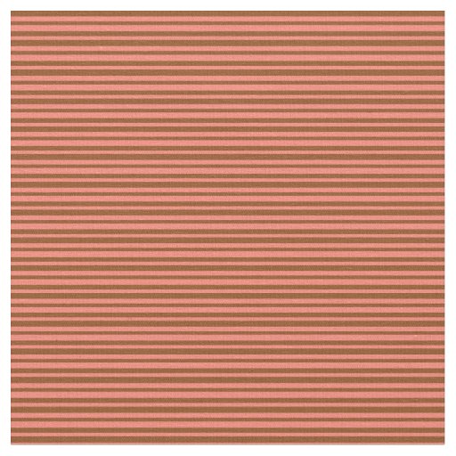 Salmon and Brown Lined Pattern Fabric