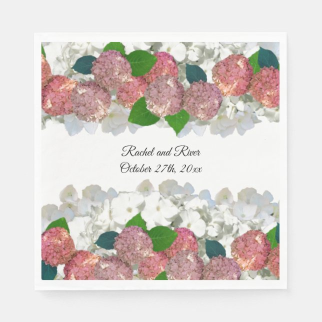 Salmon and Coral Mixed Floral Paper Napkins (Front)