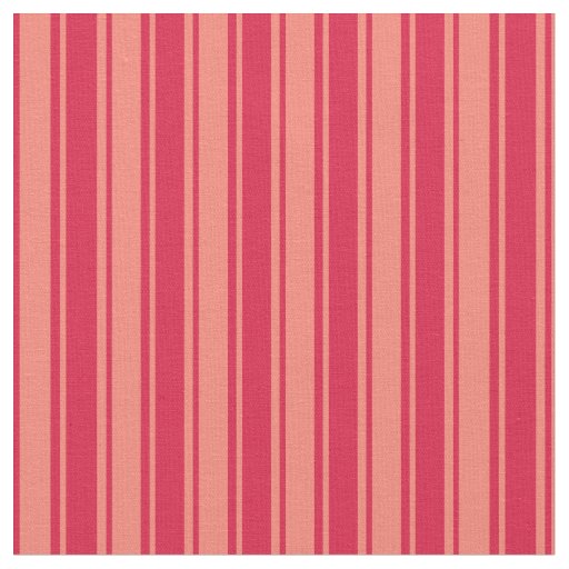 Salmon and Crimson Colored Striped Pattern Fabric