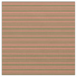 [ Thumbnail: Salmon and Dark Olive Green Colored Pattern Fabric ]
