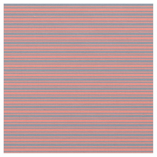 Salmon and Light Slate Gray Stripes Fabric