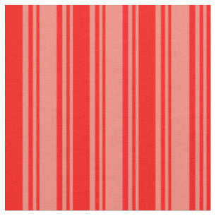 Salmon and Red Stripes Pattern Fabric