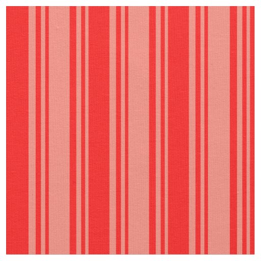 Salmon and Red Stripes Pattern Fabric