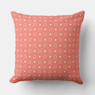 Salmon and white dots throw pillow