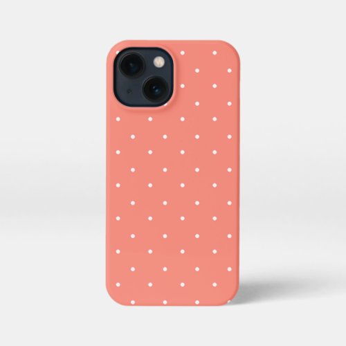 Salmon and White Polka Dots  iPhone 13 Mini Case