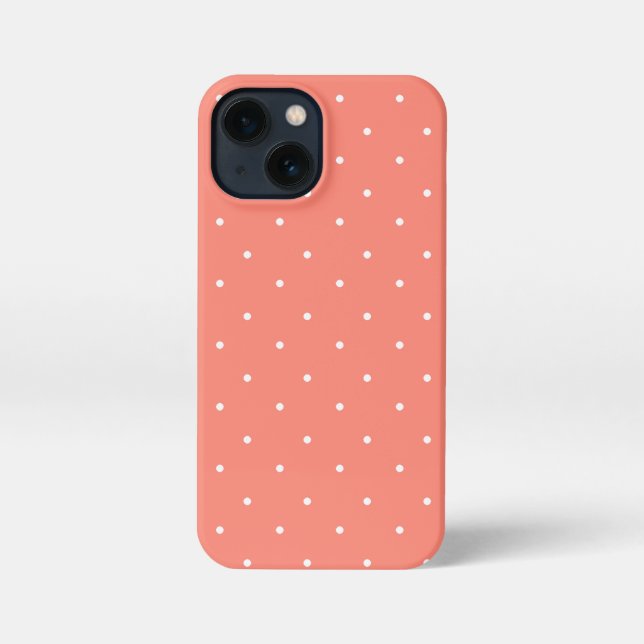 Salmon and White Polka Dots  iPhone Case (Back)