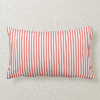Salmon and White stripe Lumbar throw pillow