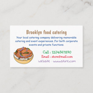 Salmon bagel cartoon illustration business card