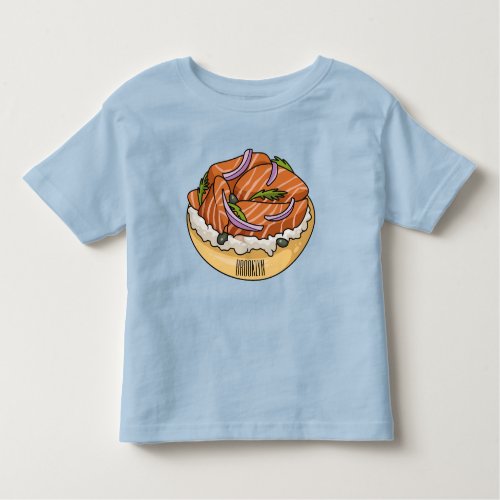 Salmon bagel cartoon illustration  toddler t_shirt