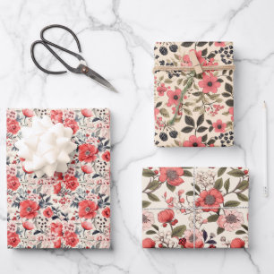 Salmon Berry Wrapping Paper Sheets