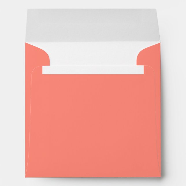 Salmon Birthday Party Square Envelope - White (Back (Bottom))