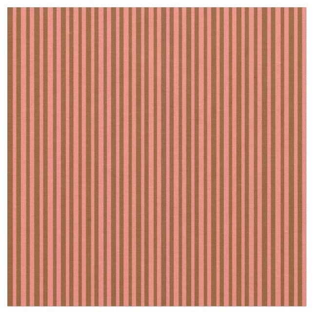 Salmon & Brown Colored Lines/Stripes Pattern Fabric (Close Up)