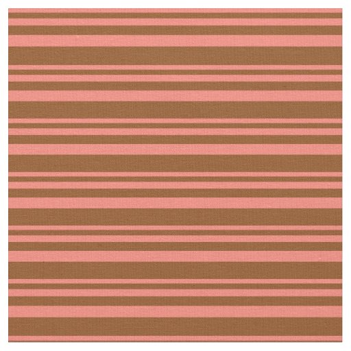 Salmon & Brown Colored Striped/Lined Pattern Fabric