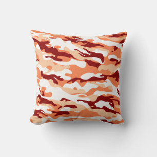 Salmon Camo Throw Pillow