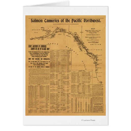 Salmon Canneries of the Pacific Northwest Map Cards (Front)