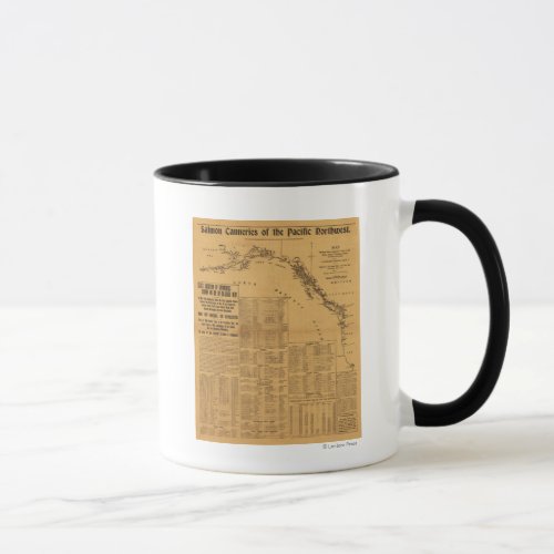 Salmon Canneries of the Pacific Northwest Map Mug