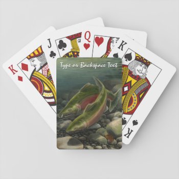Salmon Cards Custom Gone Fishing Playing Cards by artist_kim_hunter at Zazzle