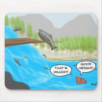 Salmon Cartoon For Fisherman Mouse Pad by bad_Onions at Zazzle