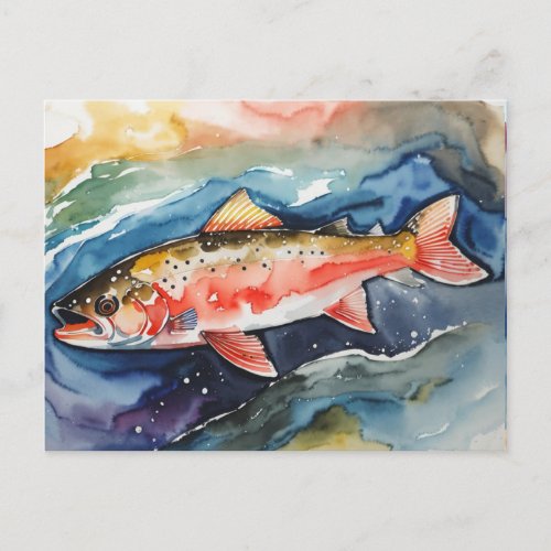 Salmon Caught fish  Men Gift AP49 Holiday Postcard