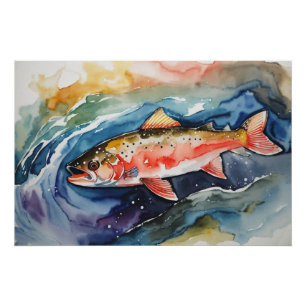 *~* Salmon Caught fish Men Gift AP49 Poster