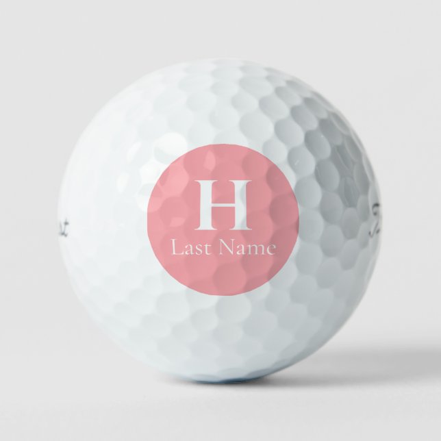 Salmon Circle Personalized Golf Ball (3) HAMbWG (Front)