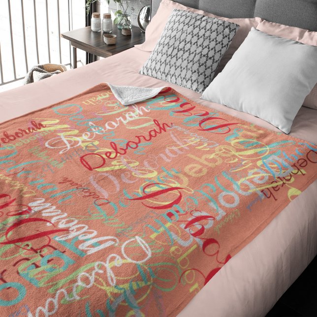 Salmon Color Names Fleece Blanket (Creator Uploaded)
