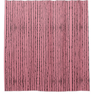 salmon color striped Shower Curtain