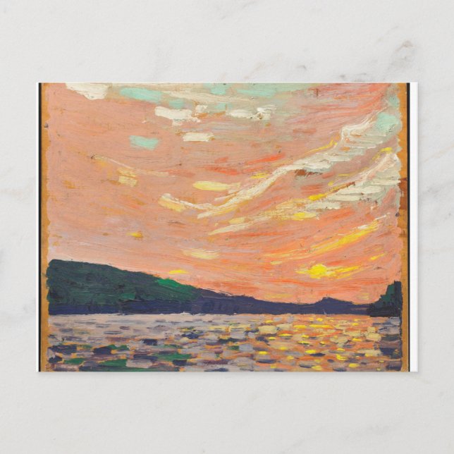 Salmon-colored Canadian Wilderness Tom Thomson Postcard (Front)