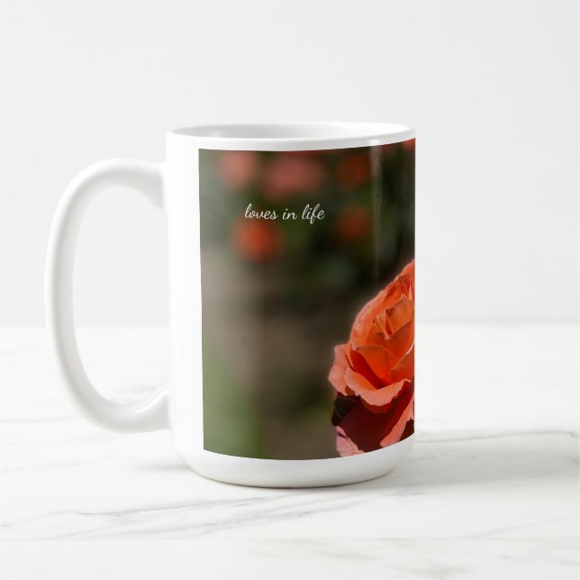 Salmon Colored Rose Coffee Mug (Left)