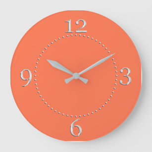 Salmon Coral Color Decor on a Large Clock