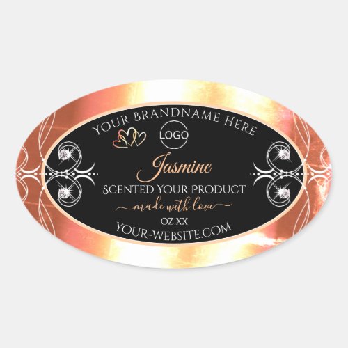 Salmon Cream Product Labels Jewels Black with Logo
