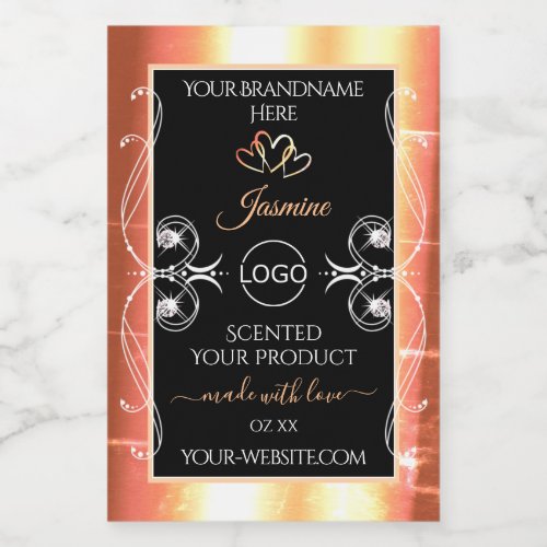 Salmon Cream Product Labels Jewels Black with Logo