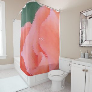 Salmon Curves and Folds Shower Curtain