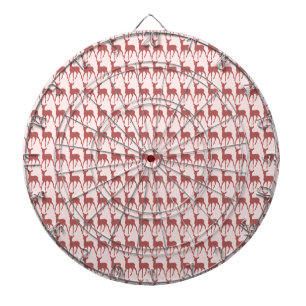 Salmon Deer Pattern Background Dartboard With Darts