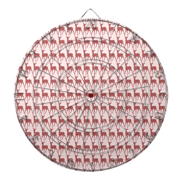 Salmon Deer Pattern Background Dartboard With Darts (Front)