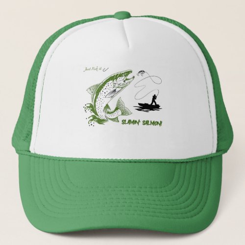 Salmon design trucker hat