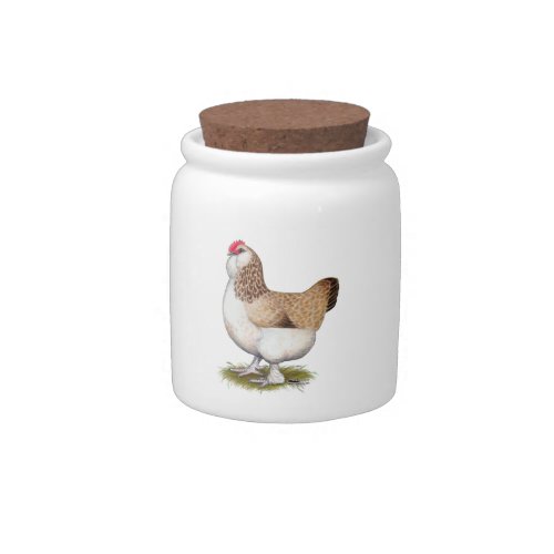 Salmon Faverolle Hen Candy Jar