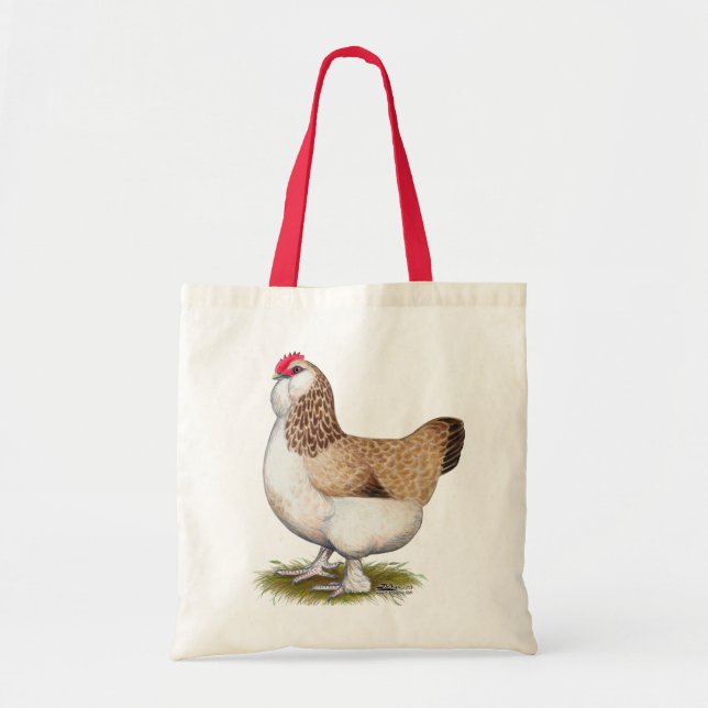 Salmon Faverolle Hen Tote Bag (Front)