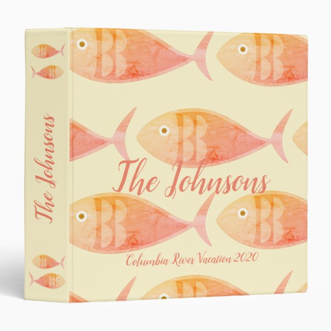 Salmon Fish Group 3 Ring Binder (Front/Spine)